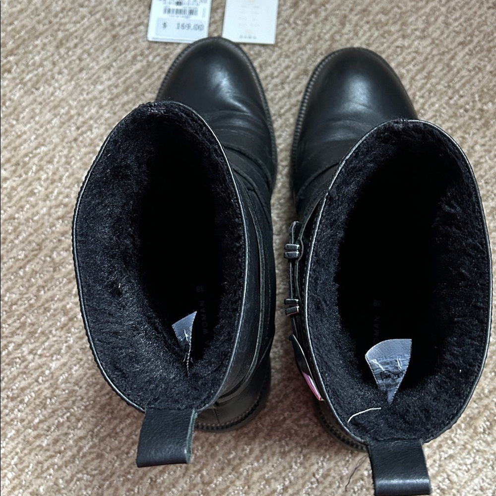 Zara Black Leather Ankle Boots with Buckles - Picture 6 of 9